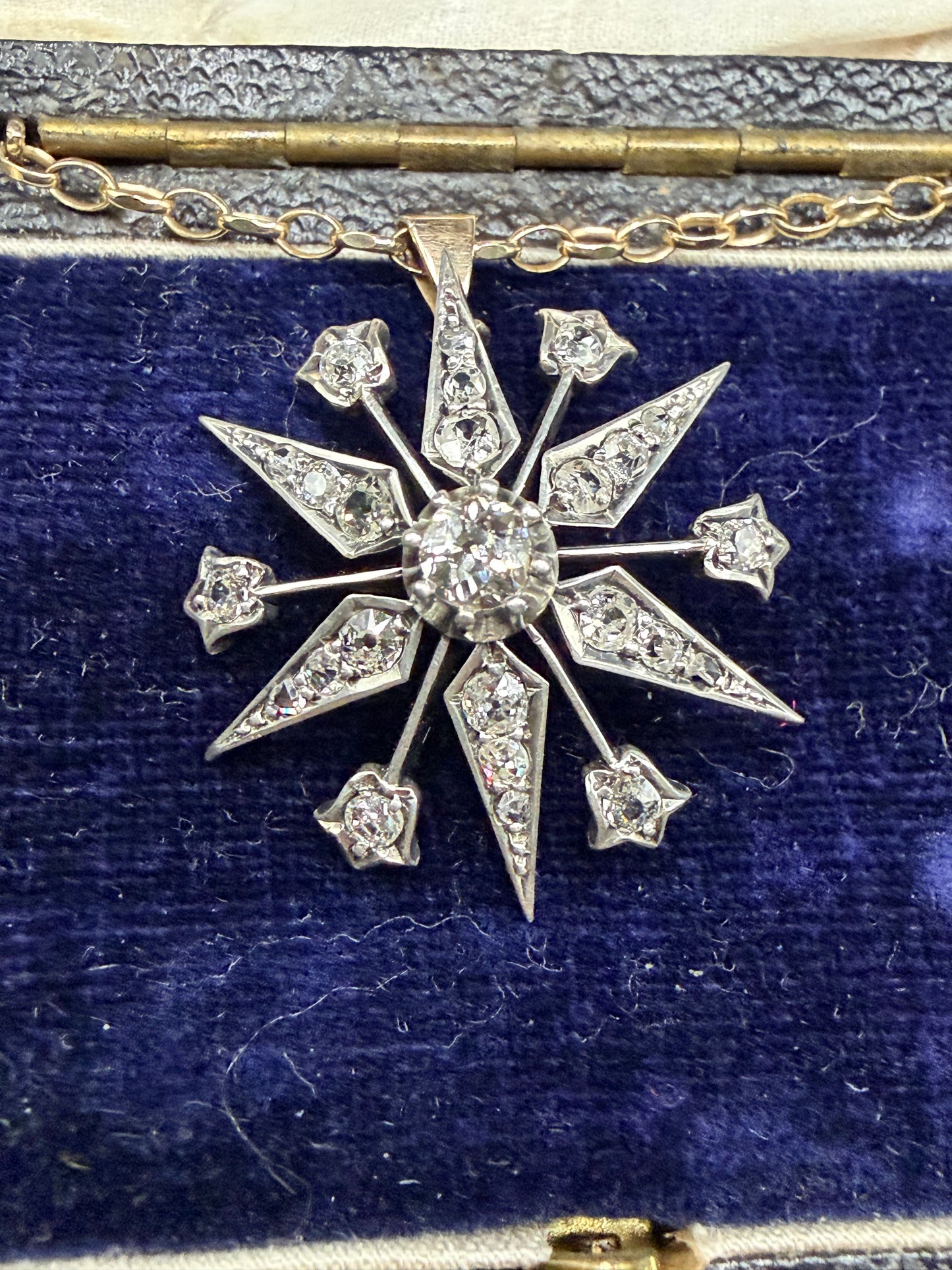 Victorian Diamond Starburst Pendant/Brooch