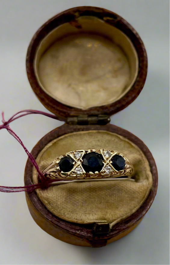 Victorian Sapphire & Diamond Gold Ring