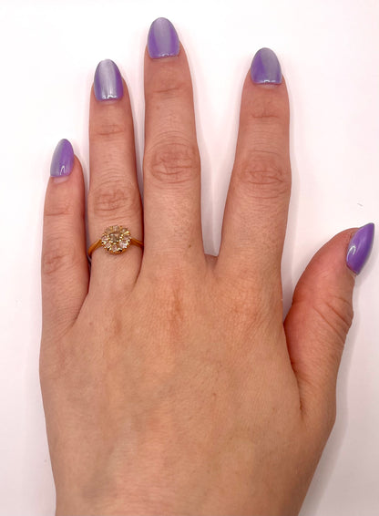 The Sunflower ~  Victorian Rose Cut Diamond Cluster Ring