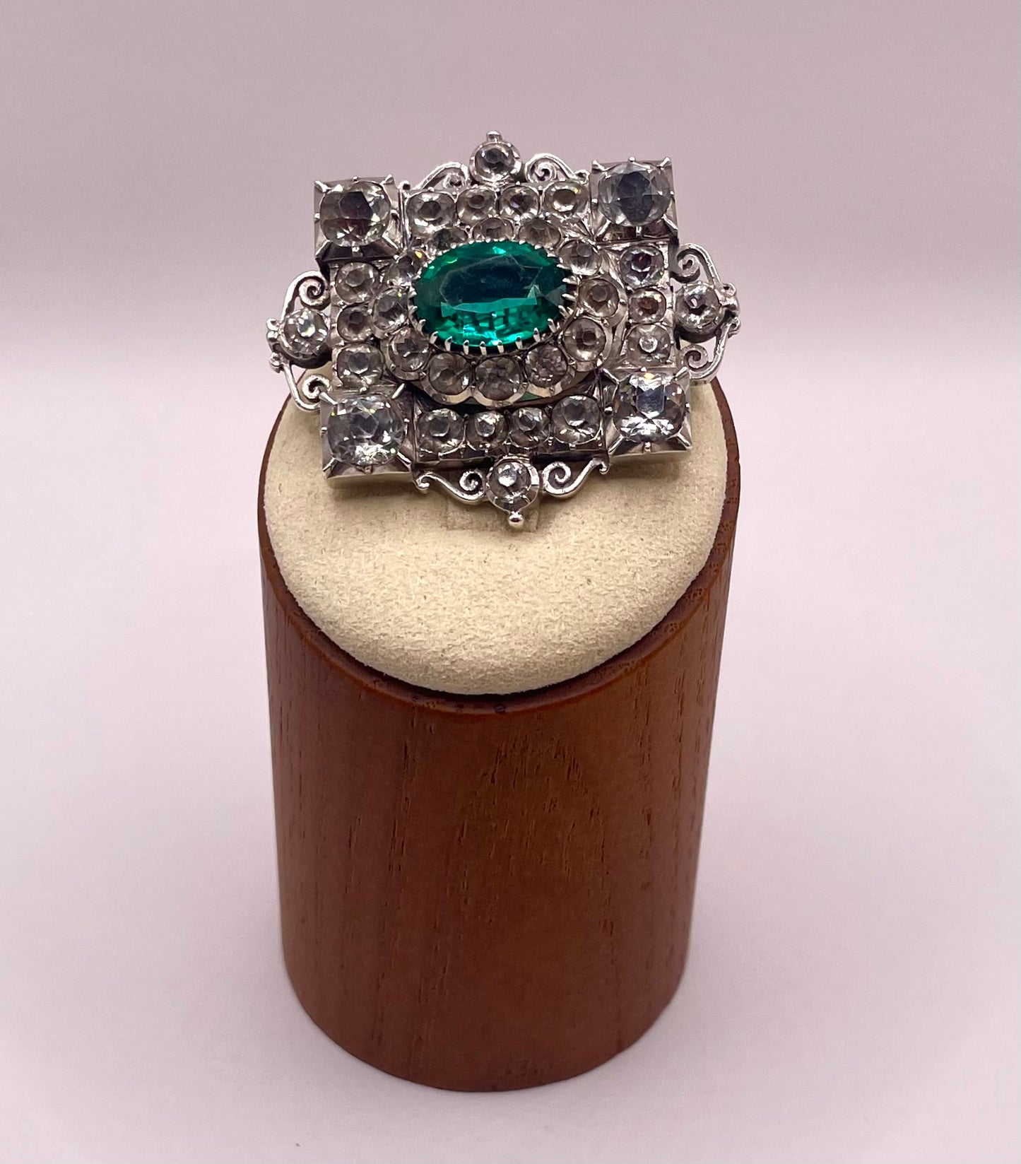 Victorian Large Emerald Paste Brooch