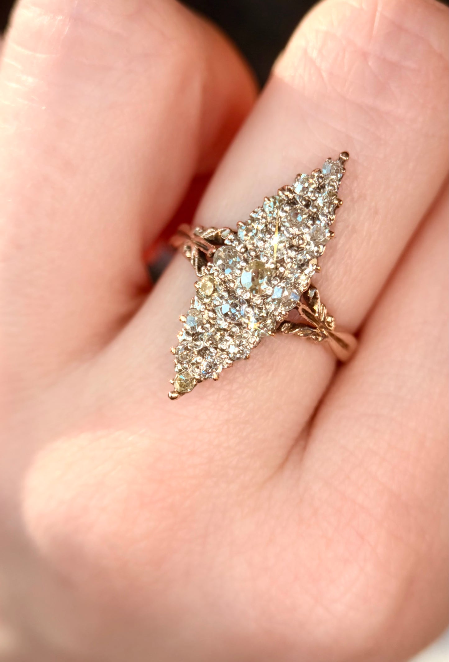 The Edna Pontellier ~ Victorian Diamond Navette Ring