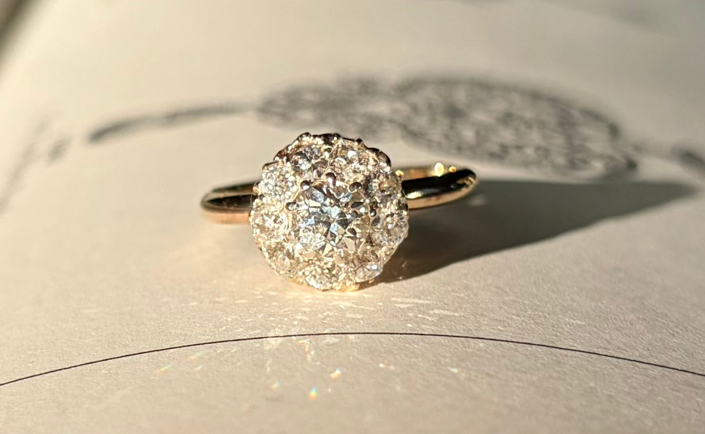 Edwardian Old Cut Diamond Cluster Ring