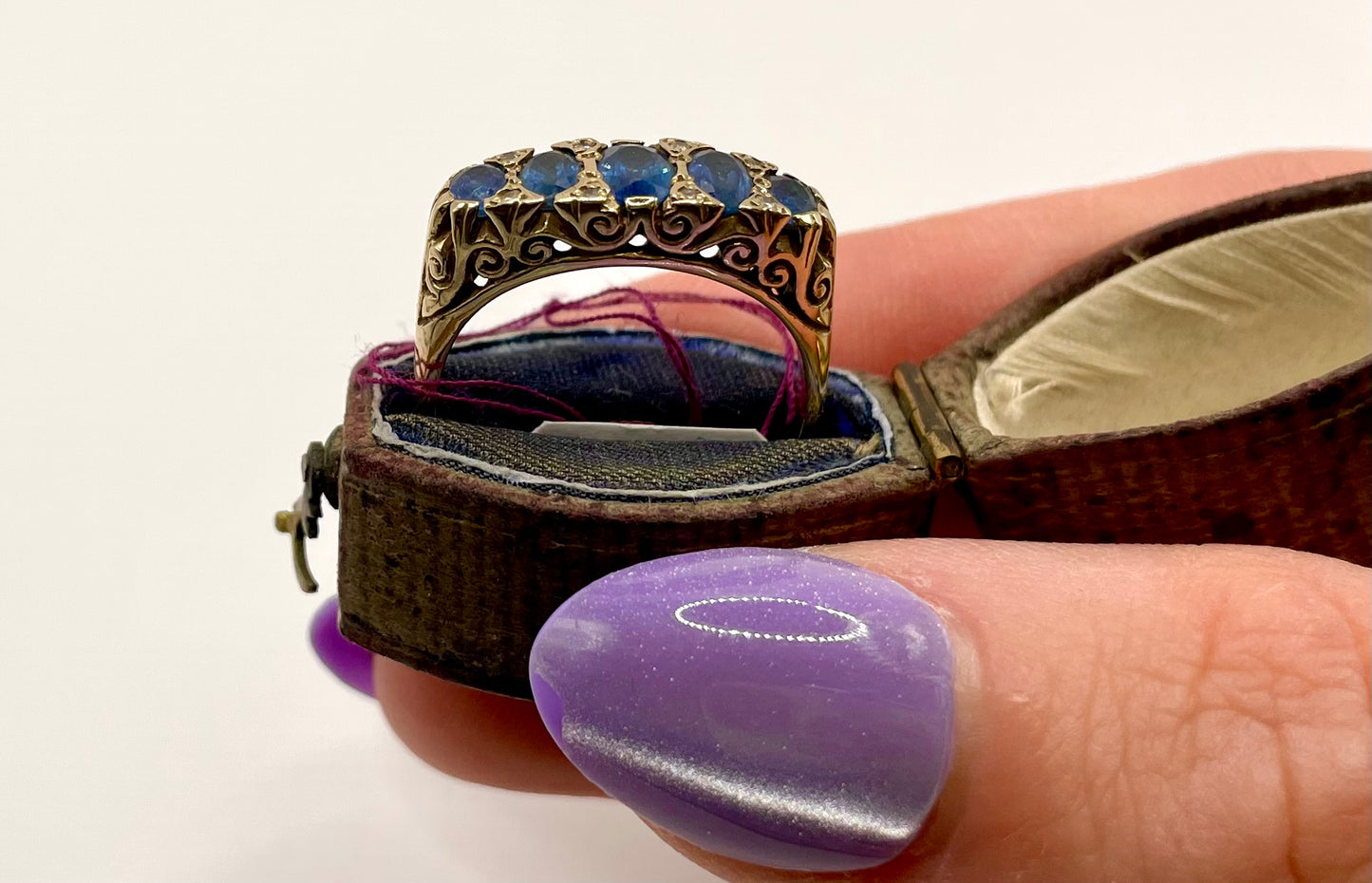 Sapphire Half Hoop Ring