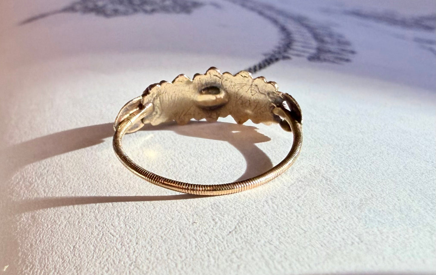 Georgian Pink Garnet Floral Ring