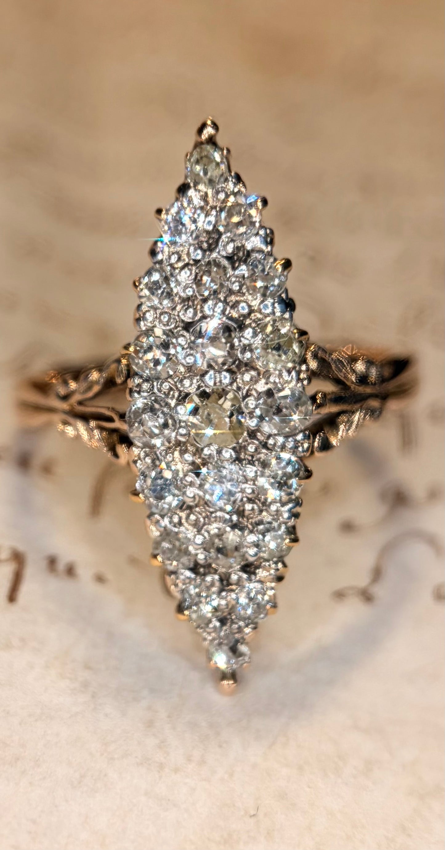 The Edna Pontellier ~ Victorian Diamond Navette Ring