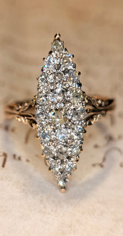 The Edna Pontellier ~ Victorian Diamond Navette Ring