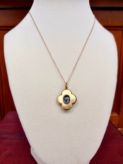 Victorian Blue Enamel 18k Gold Locket