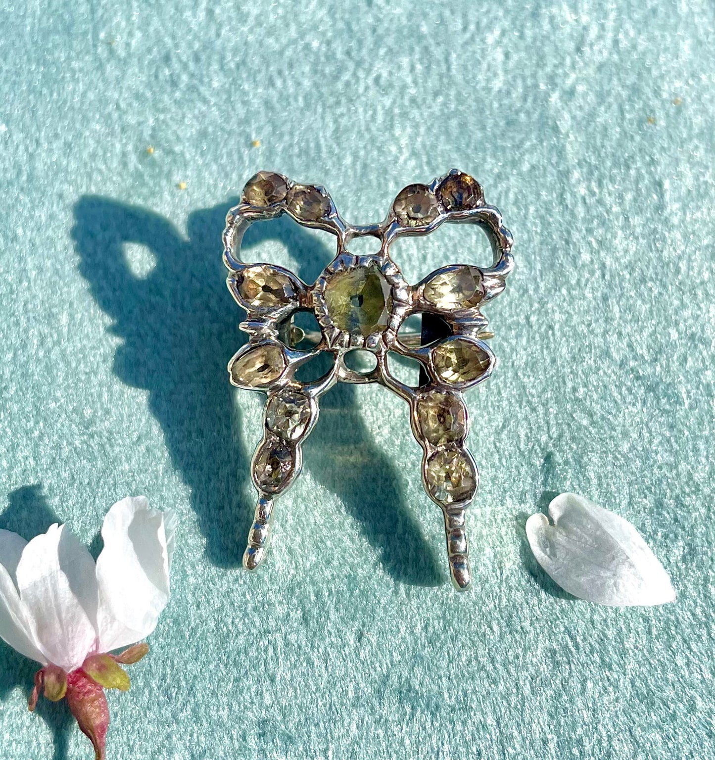 Georgian Iberian Chrysoberyl Bow Brooch