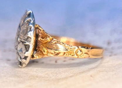 The Magnolia ~ Georgian Rose Cut Diamond Cluster Ring