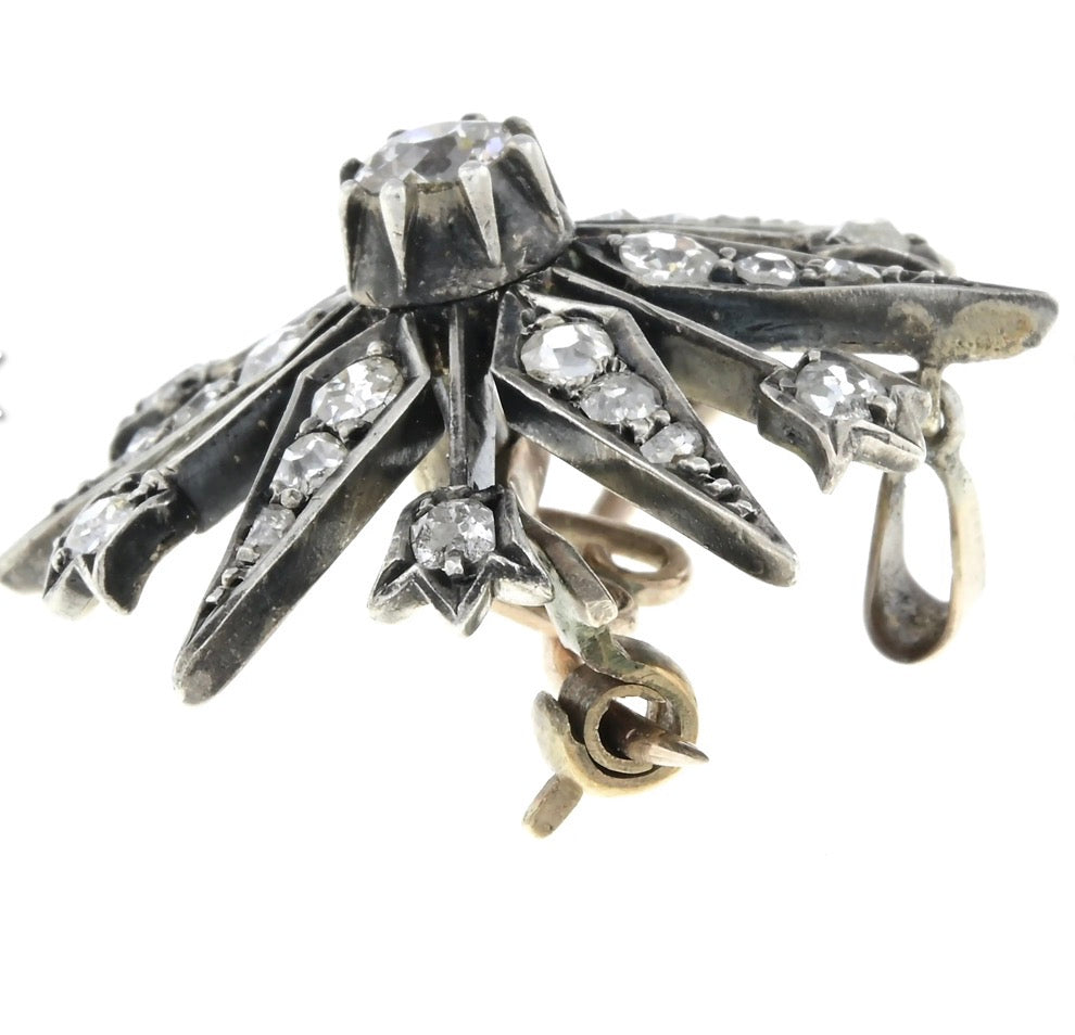 Victorian Diamond Starburst Pendant/Brooch