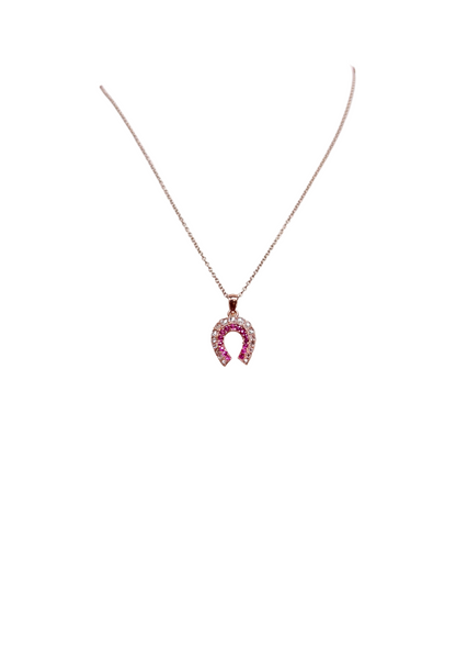 Victorian Rose Cut Diamond & Ruby Horseshoe Lucky Charm/Pendant