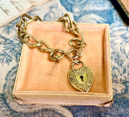 Late 19th/ Early 20th Century Heart Padlock Bracelet