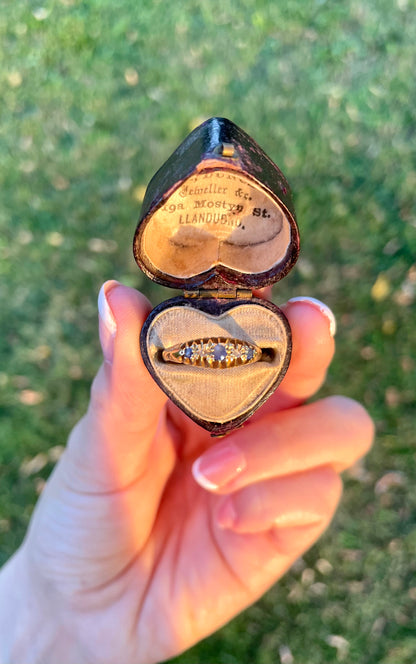 Edwardian 18k Gold Sapphire & Diamond Band