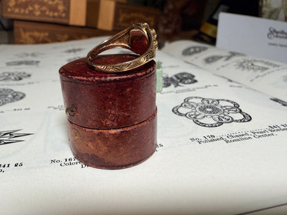 The Christmas Ring ~ Georgian Gold Garnet, Emerald, Pearl, & Paste Cluster Ring