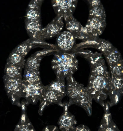 The Midnight Garden Earrings ~ Early Victorian Gold & Silver Diamond Paste Girandole Earrings