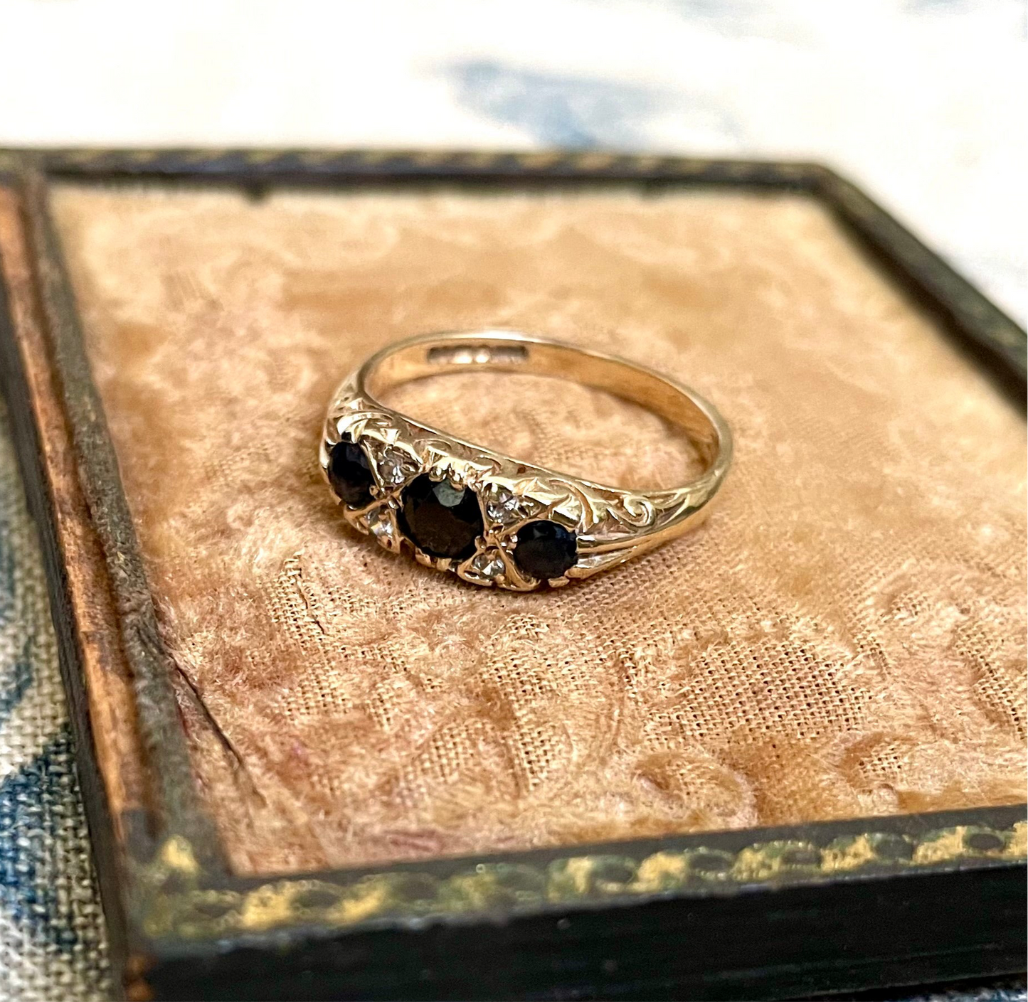 Victorian Sapphire & Diamond Gold Ring