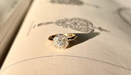 Edwardian Old Cut Diamond Cluster Ring