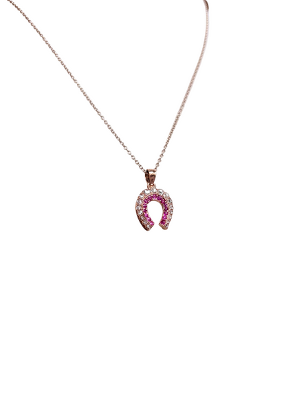 Victorian Rose Cut Diamond & Ruby Horseshoe Lucky Charm/Pendant