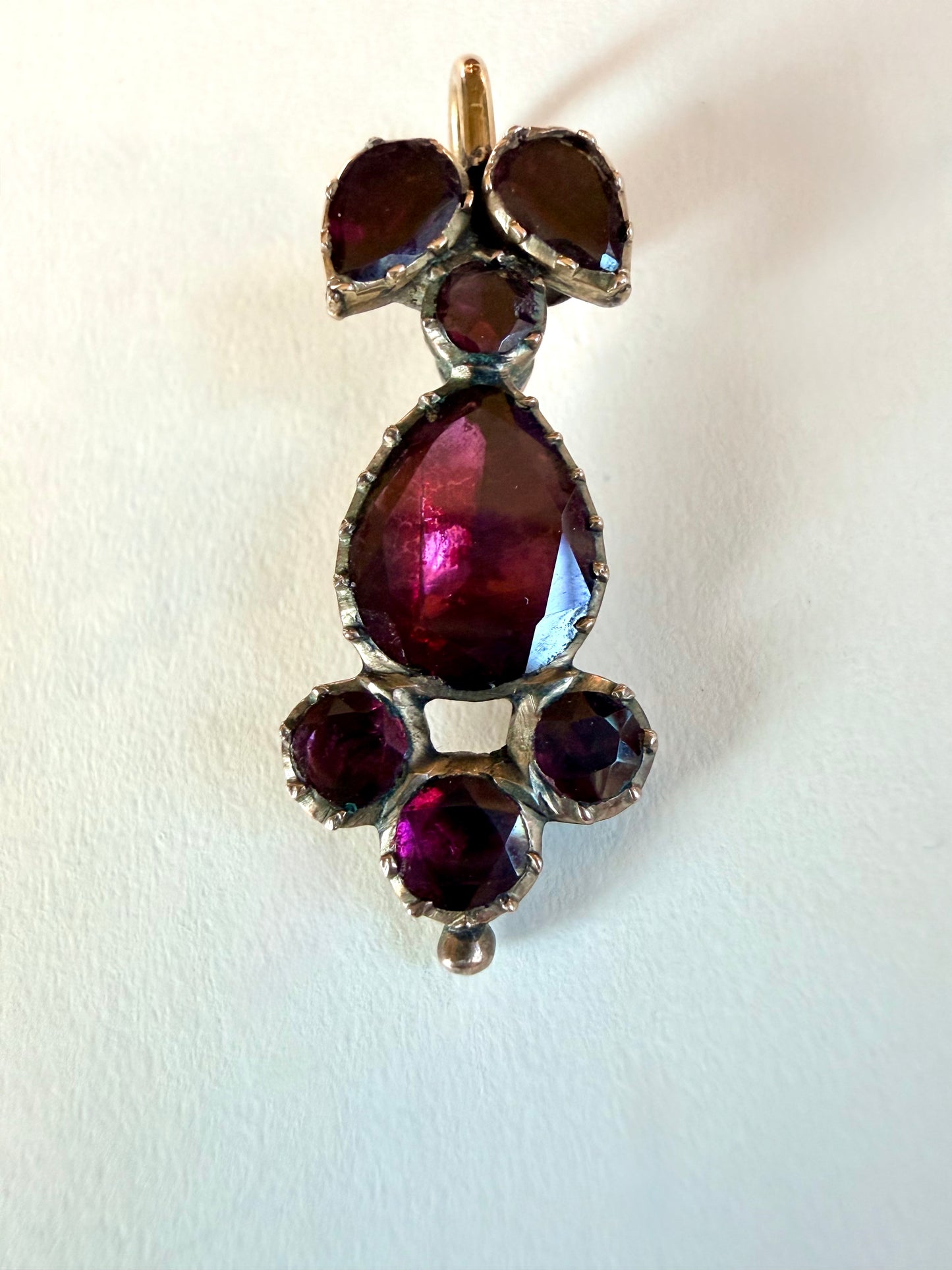 Georgian Flat Cut Foiled Garnet Charm/Pendant