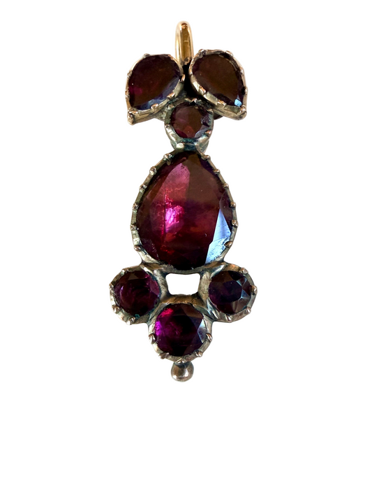 Georgian Flat Cut Foiled Garnet Charm/Pendant