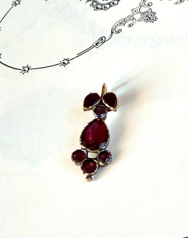 Georgian Flat Cut Foiled Garnet Charm/Pendant