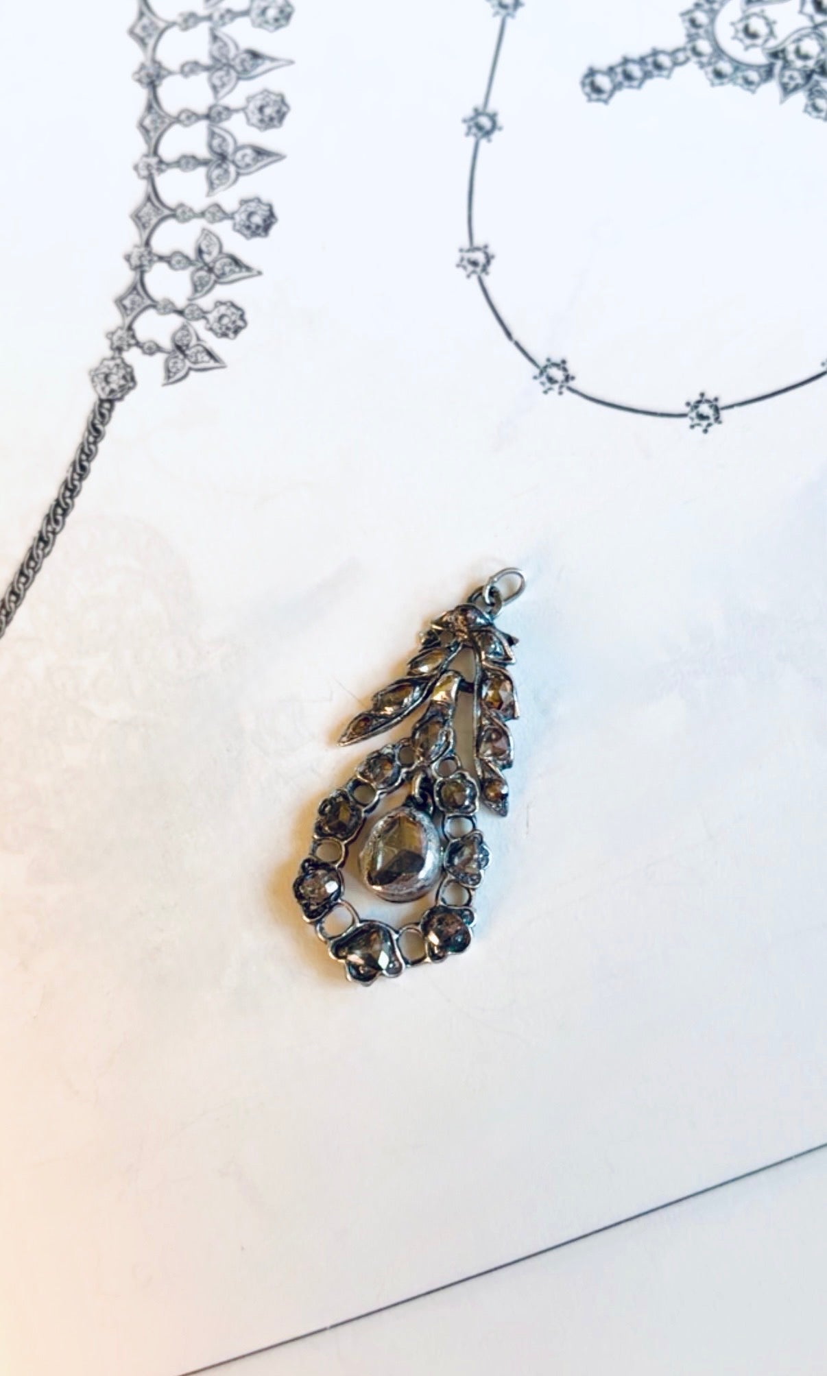 Georgian Rose Cut Diamond Pendant