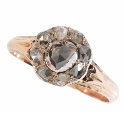 Foiled Rose Cut Diamond Cluster Ring