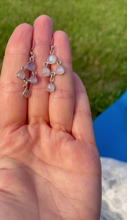 Silver Moonstone Earrings