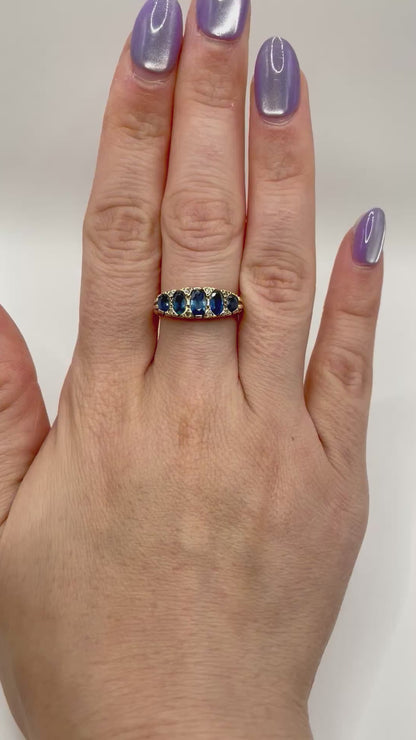 Sapphire Half Hoop Ring