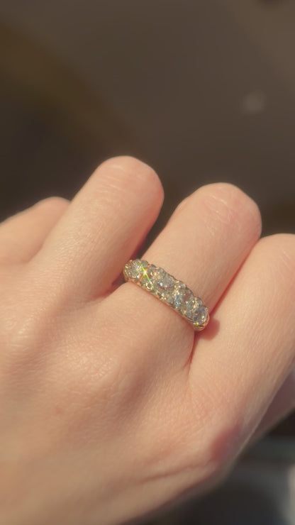 The Venus ~ Old Mine Cut Diamond Half Hoop Ring