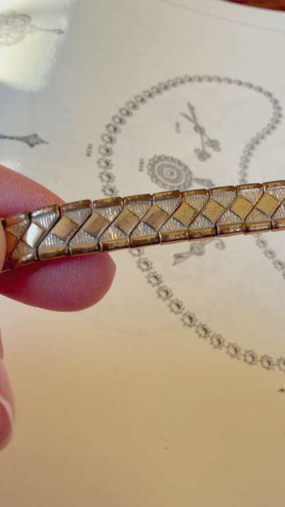 Vintage Gold Plated Woven Pattern Watch Strap