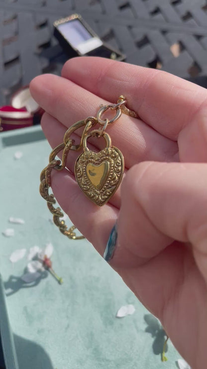Late 19th/ Early 20th Century Heart Padlock Bracelet