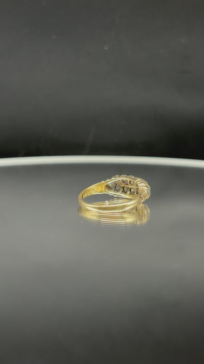 Old Mine Cut Double Row Ring