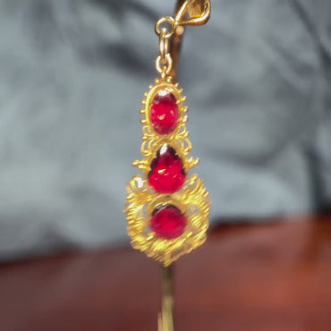 The Scarlet Sisters ~ Georgian Foiled Garnet Cannetille Pendant