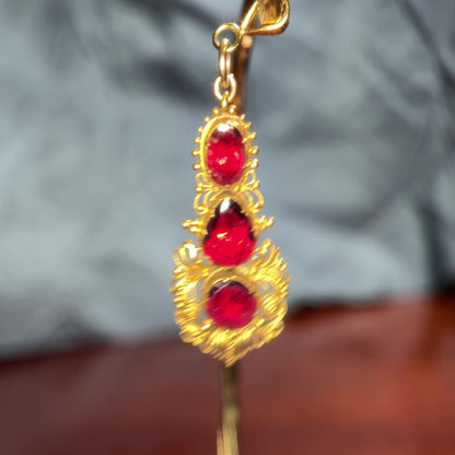 Foiled Garnet Canetille Pendant