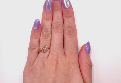 The Sunflower ~  Victorian Rose Cut Diamond Cluster Ring