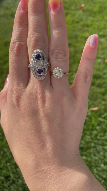 Edwardian Old Cut Diamond Cluster Ring