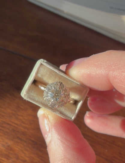 Edwardian Old Cut Diamond Cluster Ring
