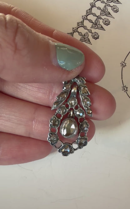 Georgian Rose Cut Diamond Pendant